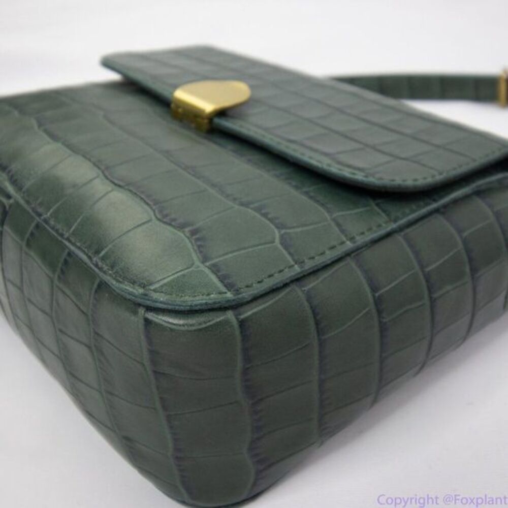 New! Madewell The Mini Abroad Crossbody Bag Croc Embossed Leather - Picture 16 of 16